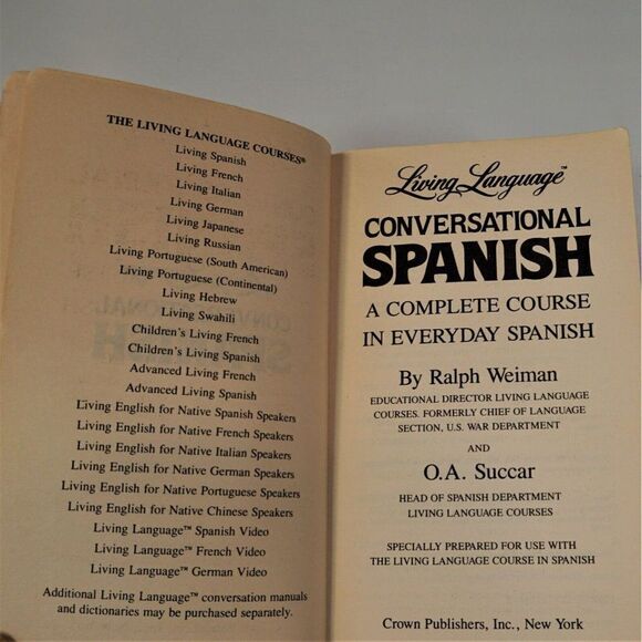 Conversational Spanish  A Complete Course in Everyday Spanish 1985 Paperback - Picture 6 of 11
